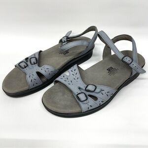 SAS Duo Quarter Comfort Sandals Womens Size 10 M Blue Leather Strap Shoes Buckle